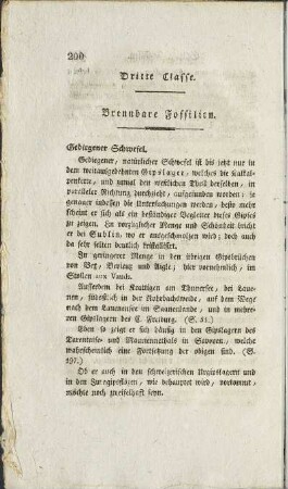 Dritte Classe. Brennbare Fossilien.