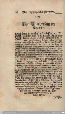 IIX. Von Ungehorsam der Partheyen.