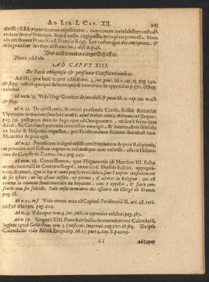 Ad Caput XIII. De Pacis religiosae [et] profanae Constitutionibus.