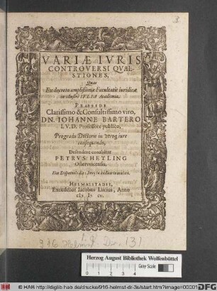 Variae Iuris Controversi Quaestiones