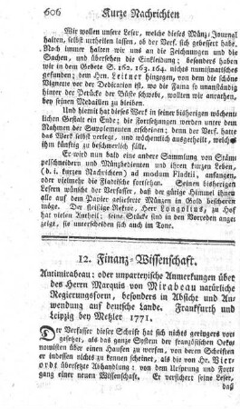 12. Finanz-Wissenschaft.