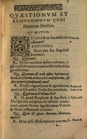 Quaestionum et responsionum Christianarum libellus. [1]