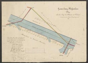 Gemarkung Meißenheim. Plan über den Lauf des Rheins mit Vorland. Auszug aus dem dortigen Vermessungswerk