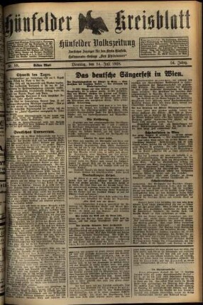 Erste Ausgabe vom Dienstag, den 24. Juli 1928.