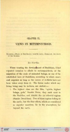 IX. Views on Metempsychosis