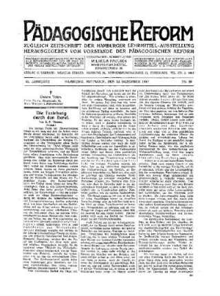 Die Erziehung durch den Beruf : (Schluß)