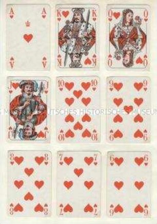 Kartenspiel aus der Sammlung Kartenspiele DDR: DDR Standard - Fehldruck (Farbe Gelb fehlt)