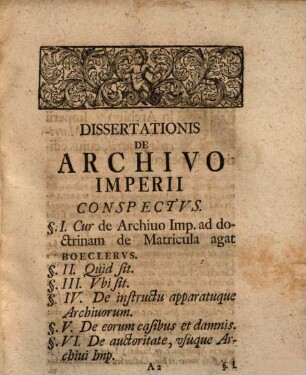Nicolai Christophori Lynckeri, ICti ... Dissertatio Ivris Pvblici De Archivo Imperii : In Academia Salana A. MDCLXXXVI. Publice Ventilata
