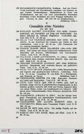 D. Gemälde alter Meister (Nr. 360-440)