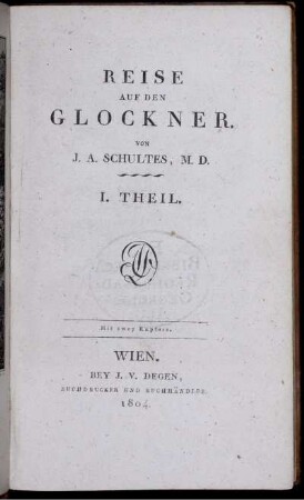 Theil 1: Reise Auf Den Glockner. I. Theil