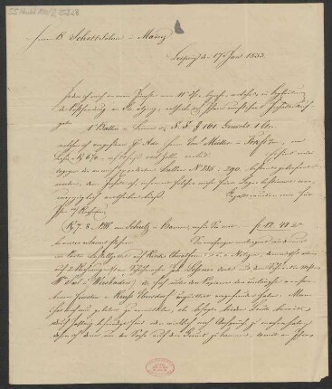 Brief an B. Schott's Söhne : 17.01.1833