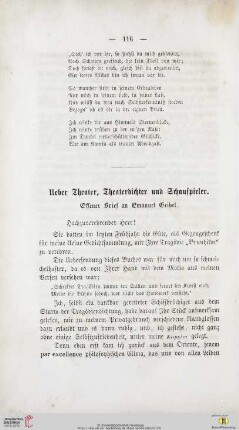 Ueber Theater, Theaterdichter und Schauspieler