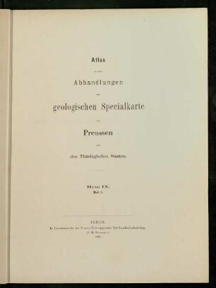 Atlas: Atlas von 10 lithographirten Tafeln
