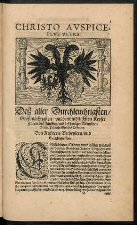 Deß aller Durchleuchtigsten/ Großmächtigsten/ unüberwindtlichsten Keyser Carols/ des Fünfften/ und deß heyligen Römischen Reichs/ Peinliche Gerichts Ordnung.