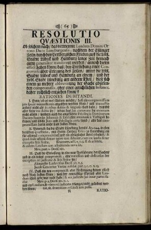 Resolutio Quæstionis III.