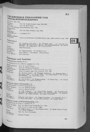 Fachbereich Philosophie und Sozialwissenschaften