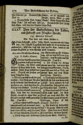 XXXV. Von der Auferstehung der Todten, und Zukunfft zum Jüngsten Gericht.