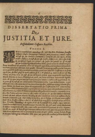 Dissertatio Prima De Iustitia Et Iure.
