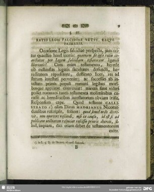§. IV. Ratio Legis Falcidiae Vetus, Eaque Primaria