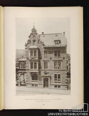 38. Wohnhaus von Gebr. Haaga, Böheimstr. 42 (Karlsvorstadt) Stuttgart. Architekten: Bihl & Wolz daselbst.
