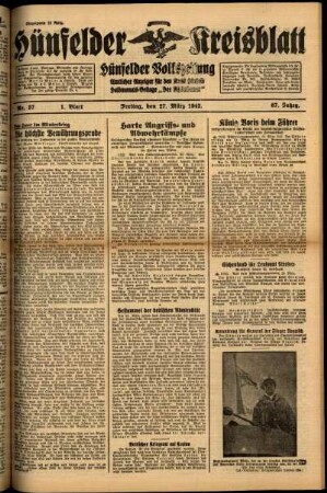 Erste Ausgabe vom Freitag, den 27. März 1942.