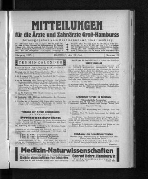 Jahrgang 1925, Hamburg, den 28. Juni, Nummer 26