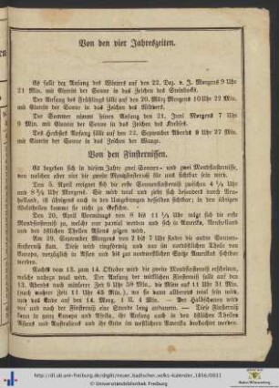 Von den vier Jahreszeiten.