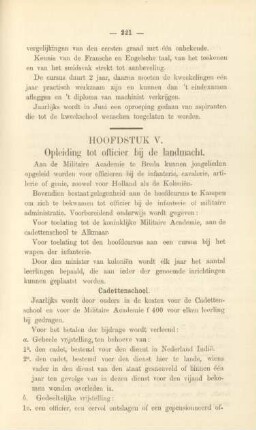 Hoofdstuk V. Opleiding tot officier bij de landmacht