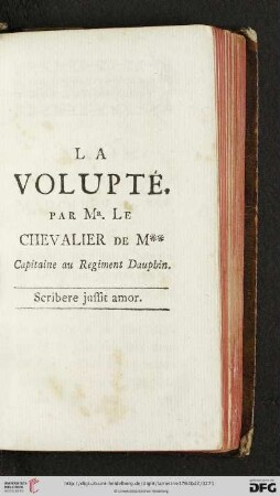 La volupté par Mr. Le Chevalier de M**
