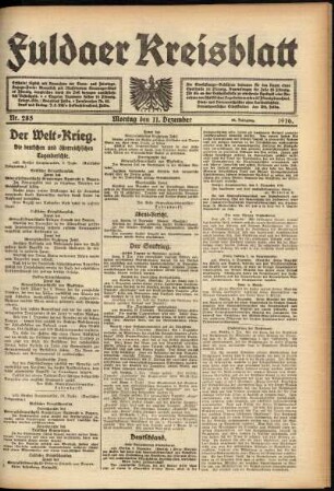 Ausgabe vom Montag, den 11. Dezember 1916.
