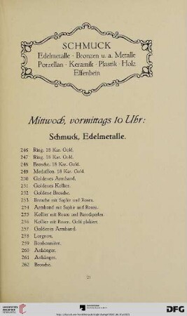 Mittwoch, vormittags 10 Uhr (Nr. 246-407)