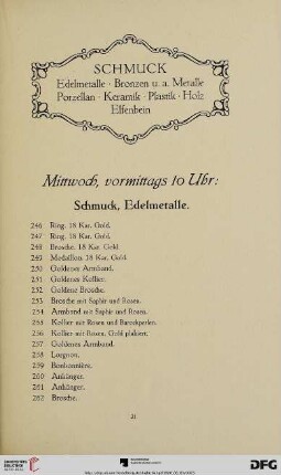 Mittwoch, vormittags 10 Uhr (Nr. 246-407)