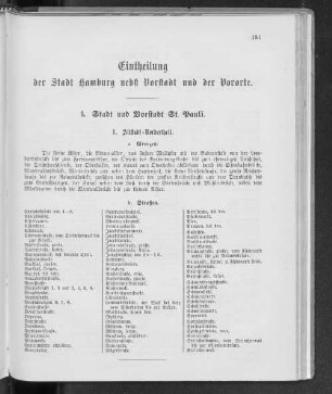 Eintheilung der Stadt Hamburg nebst Vorstadt und der Vororte.