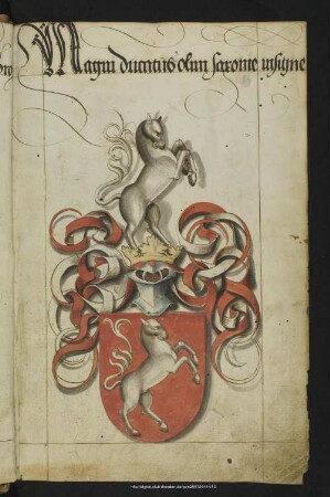 Bl. 2r: Magni ducatus olim saxoniae insigne