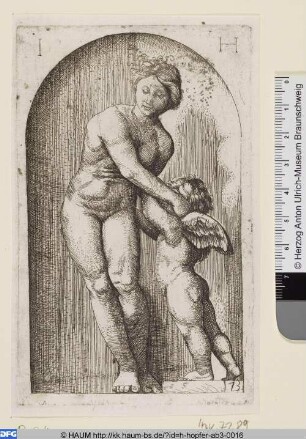 Venus und Amor in einer Nische