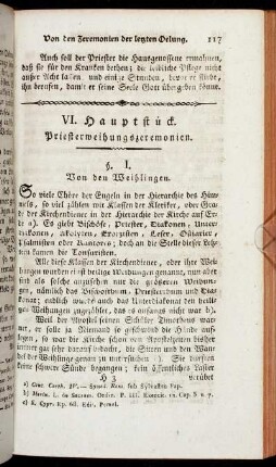 VI. Hauptstück. Priesterweihungszeremonien.