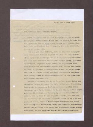 Schreiben von Prinz Max von Baden an Hermann Oncken; Übersendung einer Broschüre von Hermann Oncken und Einschätzungen zu dieser