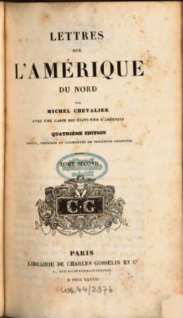 Lettres sur l'Amérique du Nord : avec une carte des États-Unis D'Amérique. 2