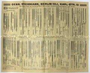 Werbeblatt der Gebr. Wichmann für Zeicheninstrumente