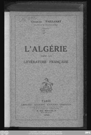 L' Algérie dans la littérature française