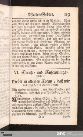 VI. Besondere Gebete in Leyden in Anfechtung.