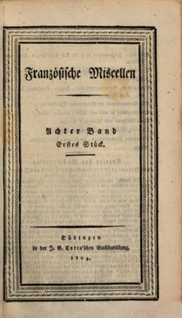 Französische Miscellen. 8. 1804