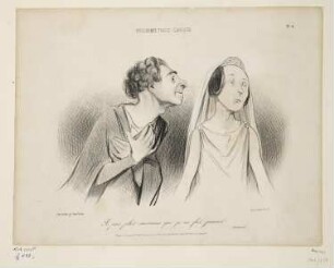 Je pars plus amoureux que je ne le fus jamais, Blatt 4 der Folge "Physionomies Tragico-classiques“, Paris 1841