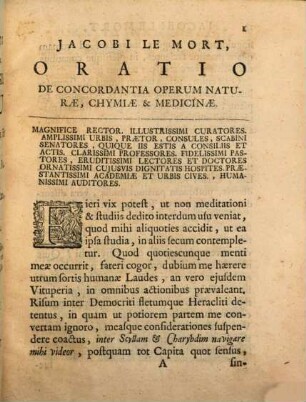 Oratio de concordantia operum naturae et chymiae