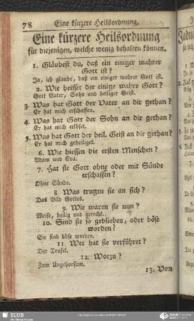 Eine kürzere Heilsordnung für diejenigen, welche wenig behalten können / Jadna krotscha Heilsordnunga sa tich, kotare ńamogu wele hobchowasch