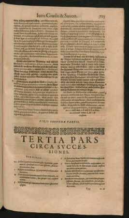 Tertia Pars Circa Successiones.