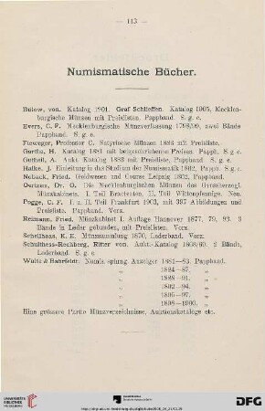 Numismatische Bücher