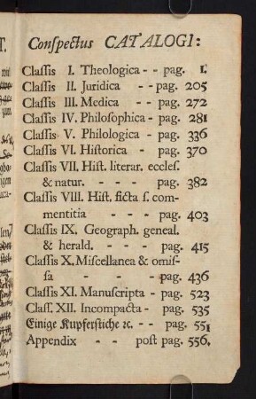 Conspectus Catalogi