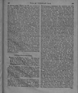 Marheineke, P. K.: Das Brodt im heiligen Abendmahl. Ein Beitrag zur Vereinigung der lutherischen und reformierten Kirche. Nebst einem alten Bericht über Luthers Reise von der Wartburg nach Wittenberg. Berlin: Nicolai 1817
