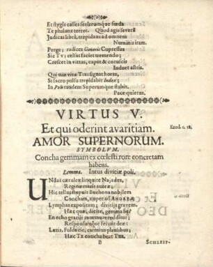 Virtus V. Et qui oderint avaritiam.